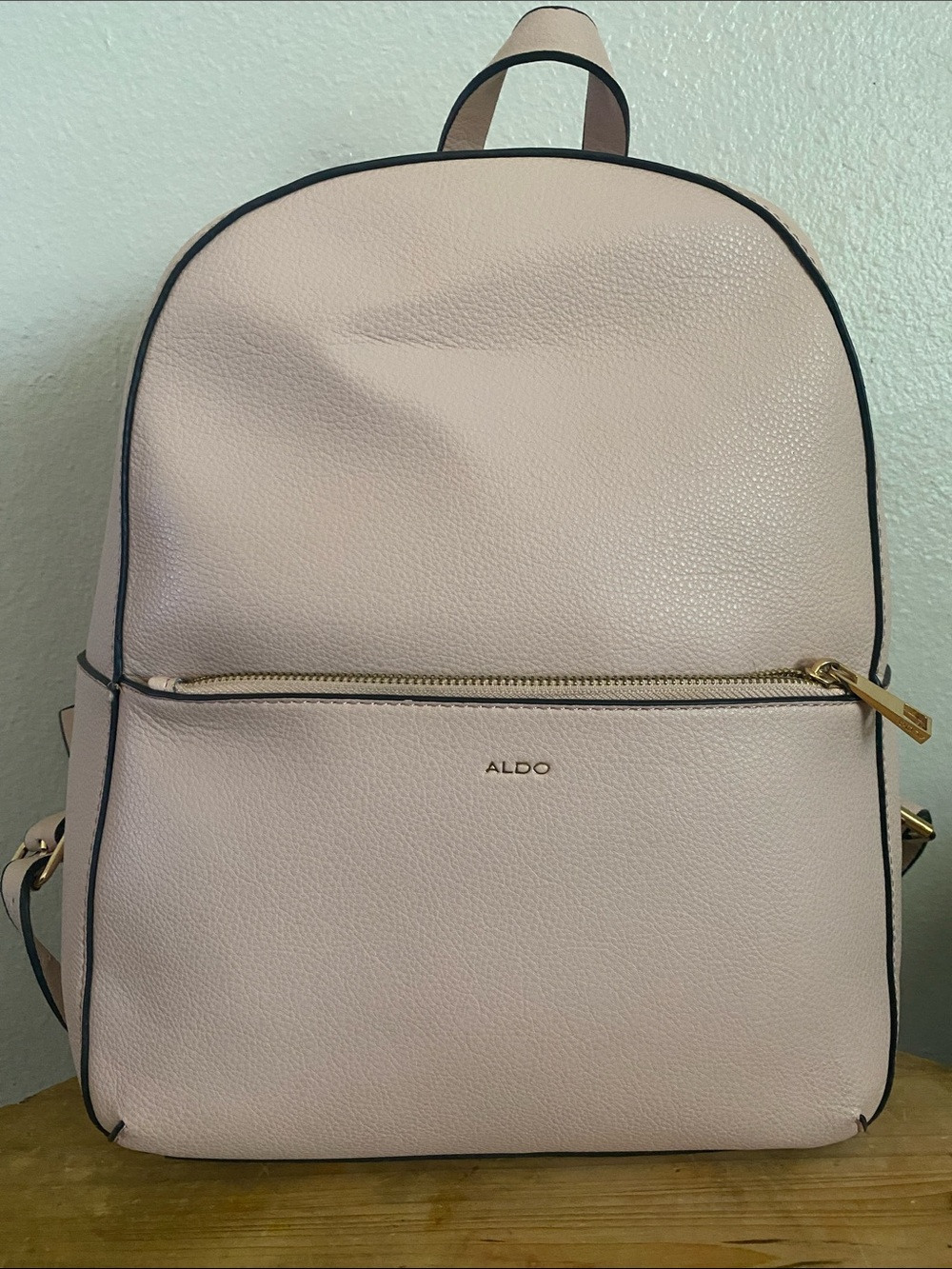 ALDO Light Blush Pebbled Backpack with Gold Hardware